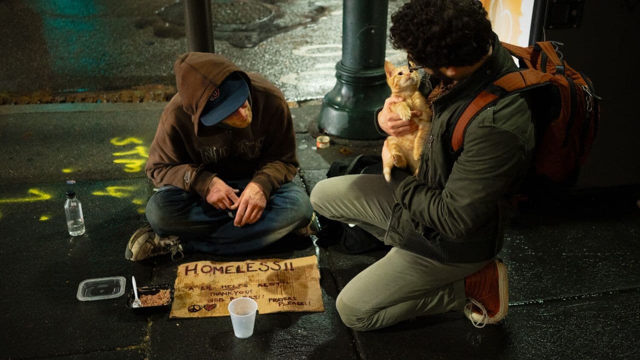Persona sin hogar en Róterdam